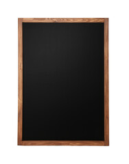 Fototapeta premium Black chalk board in wooden frame isolated on white