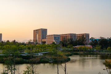 Fototapeta premium Modern company buildings.