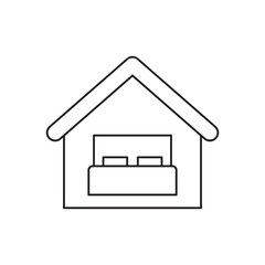 Accommodation, hostel, hotel icon line style icon, style isolated on white background