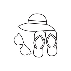 Beach vacation icon line style icon, style isolated on white background