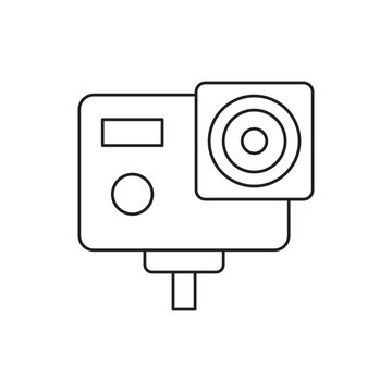 Action cam icon line style icon, style isolated on white background