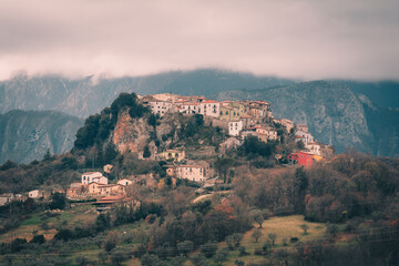 Fototapeta na wymiar Small town of castel san vincenzo, molise region, italy