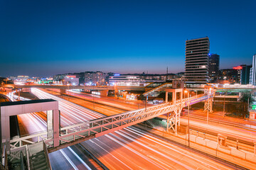 Fototapeta premium traffic at night on the highway 