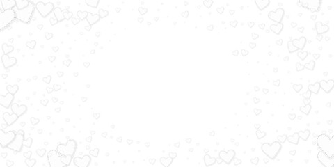 White heart love confettis. Valentine's day vignet