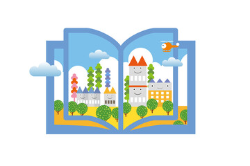 Obraz premium 美しい街並みと楽しい暮らし。人々が明るく楽しく暮らせる街づくり。