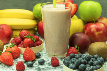 Delicious fruit smoothie made from fresh fruits