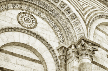 Details of classic architecture in Pisa, Tuscany, Italy