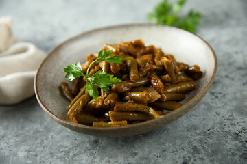 Healthy vegan green beans ragout