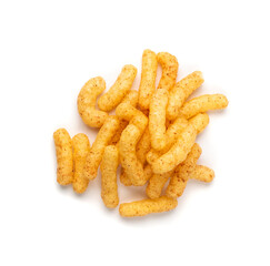 Corn Balls Isolated, Puffs with Spices