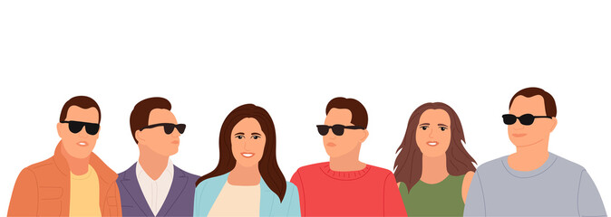 people portrait flat design, isolated, vector