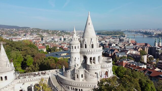 Matthias Church in Budapest. Hungary. Aerial View.