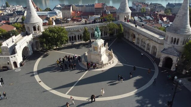 Matthias Church in Budapest. Hungary. Aerial View.