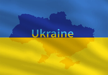 Map of Ukraine national flag color