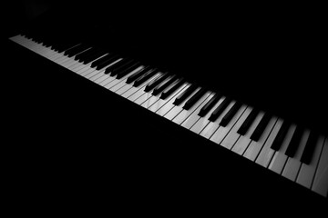 piano keys isolated on black