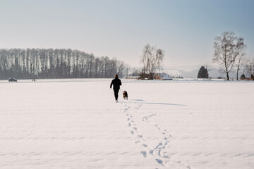 walking in the snow