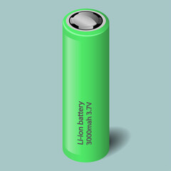 Green li-ion battery with inscription