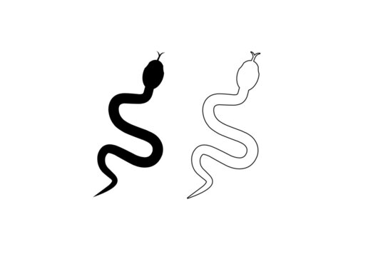 snake icon set isolated on white background