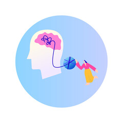 Psychology Help Circle Icon