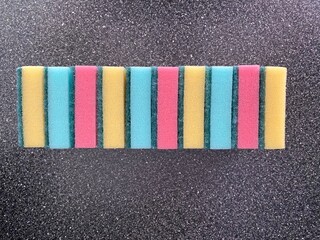 A row of sponges