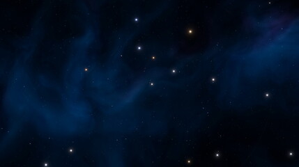 Blue cosmic nebula, clouds of dust and gas in space. Birth of new stars and galaxies. Boundless universe, stars in blue space. 3d render