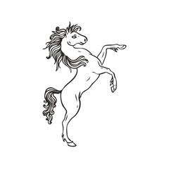 Fototapeta na wymiar Element for shields with Pegasus or Unicorn. Vector illustration isolated on white