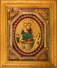 Fototapeta na wymiar BARI, ITALY - MARCH 3, 2022: The Madonna with St. John of the Cross and Theresa of Avila in the church Chiesa di San Giuseppe by unknown artist.