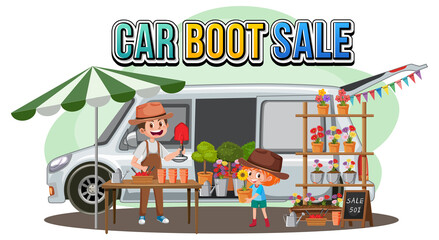 Obraz na płótnie Canvas Flea market concept with car boot sale