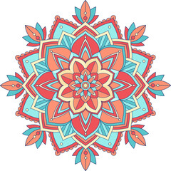 Vintage mandala with thin lines
