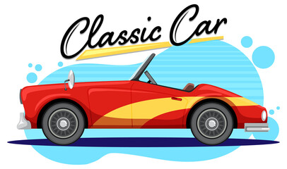 Fototapeta premium Classic car concept with old car side view