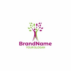 Obraz premium Healthy Human Leaf Logo Design Vector