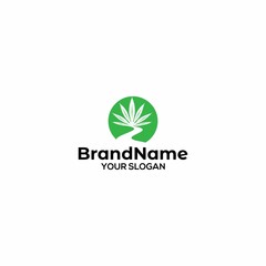 Path Hemp Logo Design Vector