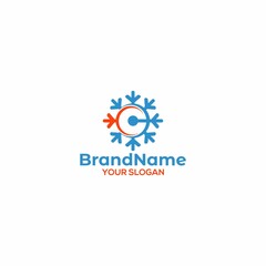 C Snowflake Logo Design Vector