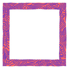 Decorative frame with colored pattern. Fantasy square brightly colored frame. Perfect as a photo frame, for scrapbooking, postcards, posters, invitation cards.