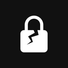 Broken lock icon on grey background