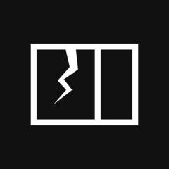 Broken window icon on grey background