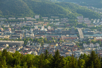 View of Bergen from Mount Floyen, Norway, Bergen.