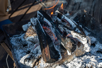 BBQ and bonfire in the garden