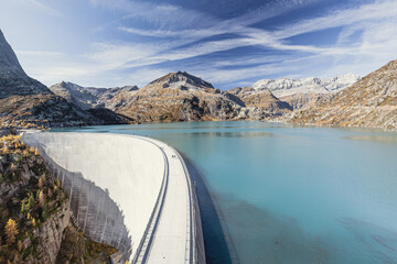 Emosson dam in autumn, Valais (Wallis), Switzerland