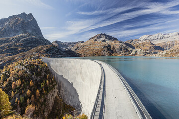 Emosson dam in autumn, Valais (Wallis), Switzerland