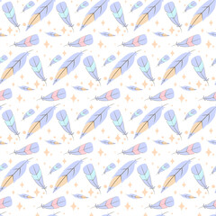 Boho Seamless pattern for baby typography design vector illustration	