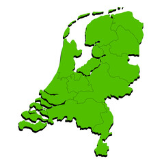 Netherlands 3D provinces