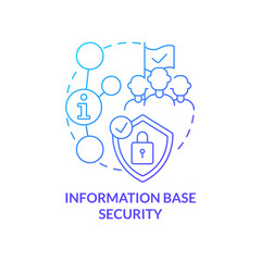Information base security blue gradient concept icon. Cybersecurity department. Element of national safety abstract idea thin line illustration. Isolated outline drawing. Myriad Pro-Bold font used