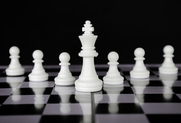 concept chess board game White. planning and decision making business leader concept
