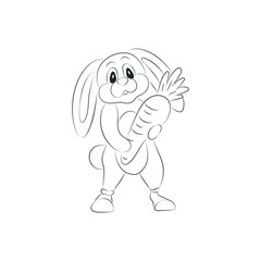 Cute bunny sketch or icon outline.