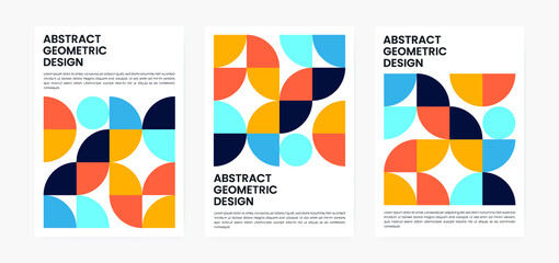 Geometric minimalistic artwork cover with shapes and figures. Abstract pattern design style for cover, web banner, landing page, business presentation, branding, packaging, wallpaper