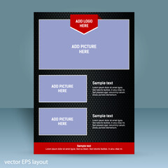 Modern graphic template with black hex background