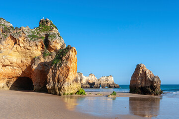 Praia dos Tres Irmaos in the Algarve in Portugal