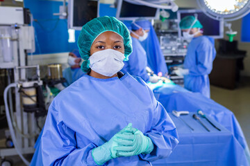 Portrait of African American female medical frontline doctor - Powered by Adobe