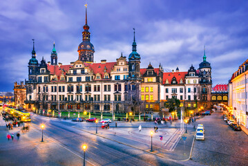 Fototapeta na wymiar Dresden, Germany - Old town twilight in Saxony