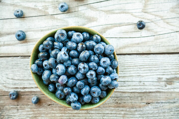 Fresh ripe blueberry in a bowl
